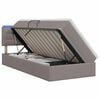 vidaXL Lit de rangement LED avec matelas Taupe 90 x 200 cm Tissu