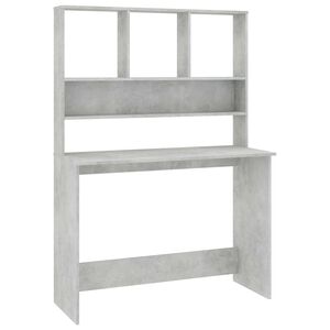 vidaXL Bureau avec &eacute;tag&egrave;res Gris b&eacute;ton 110 x 45 x 157 cm Agglom&eacute;r&eacute;