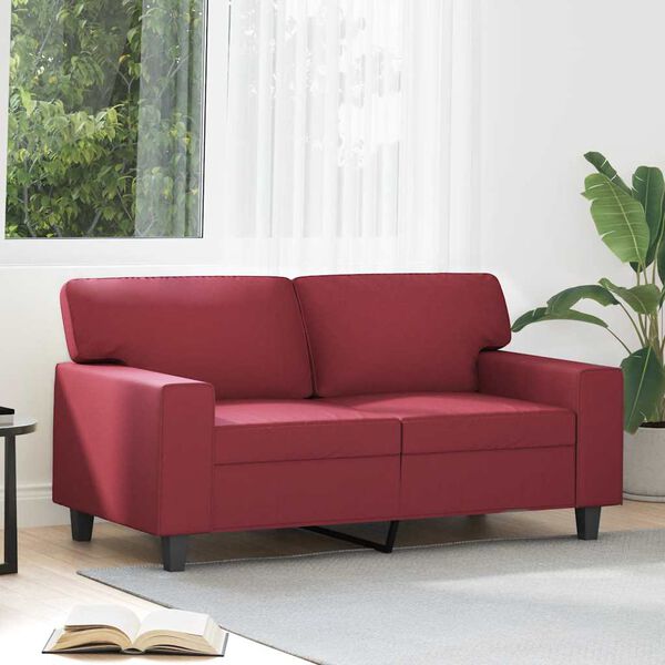 vidaXL Canap&eacute; &agrave; 2 places Rouge bordeaux 120 cm Similicuir