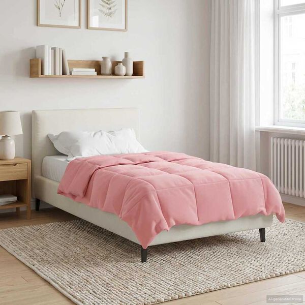 vidaXL Duvet d'hiver Matelass&eacute; Rose 140 x 220 cm Microfibre