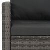 vidaXL Ensemble &agrave; manger d'ext&eacute;rieur 3pcs coussins r&eacute;sine tress&eacute;e gris