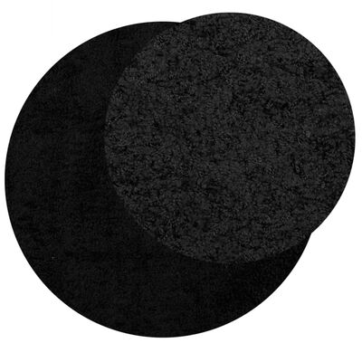 vidaXL Tapis shaggy PAMPLONA poils longs moderne noir Ø 240 cm
