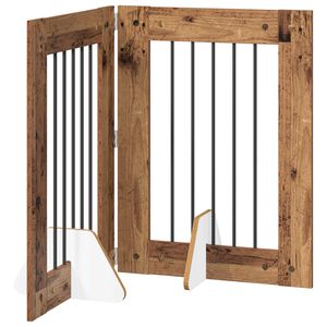 vidaXL Porte de chien pliable avec supports 2 pc Bois ancien 120,5 cm