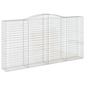 vidaXL Panier de gabions arqu&eacute; 400x50x200/220 cm Fer galvanis&eacute;