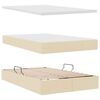 vidaXL Lit avec rangement et LED avec matelas Cr&egrave;me 120 x 200 cm tissu