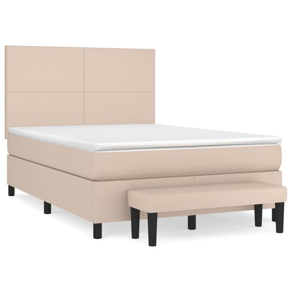 vidaXL Sommier à lattes de lit avec matelas Cappuccino 140x200 cm