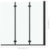 vidaXL Cabine de douche pliable 3 panneaux ESG 130x138 cm Noir