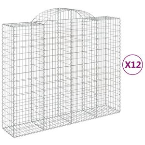 vidaXL Paniers &agrave; gabions arqu&eacute;s 12 pcs 200x50x160/180 cm Fer galvanis&eacute;