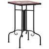 vidaXL Table de bistro mosa&iuml;que Terre cuite et blanc C&eacute;ramique