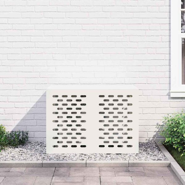 vidaXL Housse de climatiseur Blanc 100 x 50 x 70 cm Acier