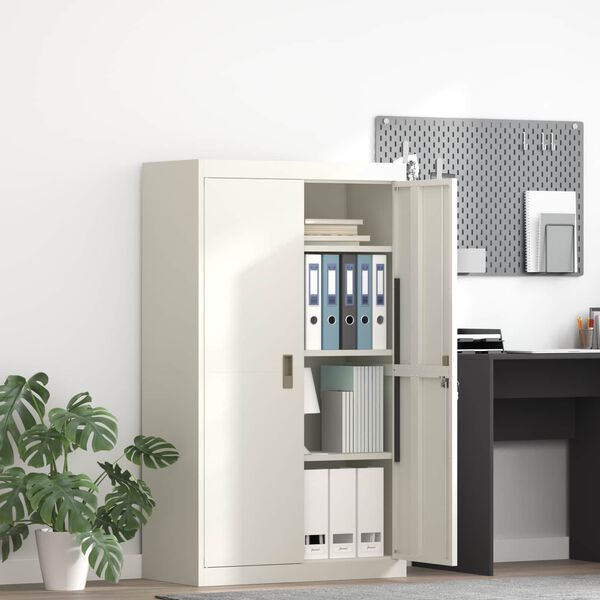 vidaXL Armoire de rangement 2 pcs Blanc 80 x 40 x 140 cm Acier