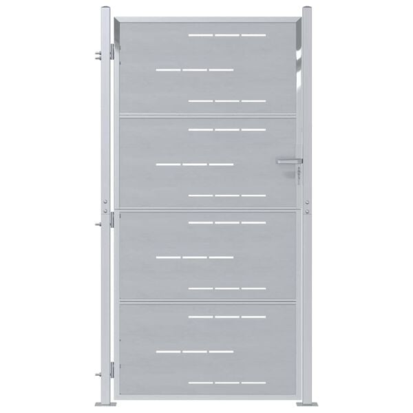 vidaXL Porte de Jardin Argenté 96 x 180 cm Acier inoxydable