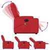 vidaXL Fauteuil inclinable de massage électrique rouge similicuir