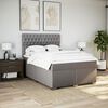 vidaXL Sommier &agrave; lattes de lit avec matelas Taupe 140x200 cm Tissu