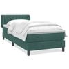 vidaXL Sommier &agrave; lattes de lit et matelas vert fonc&eacute; 80x220 cm velours