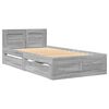 vidaXL Cadre de lit et t&ecirc;te de lit sans matelas sonoma gris 100x200 cm