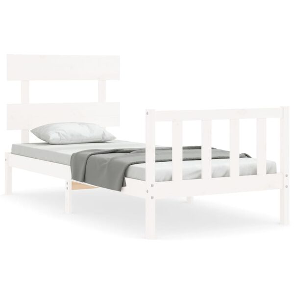 vidaXL Cadre de lit sans matelas blanc 100x200 cm bois de pin massif