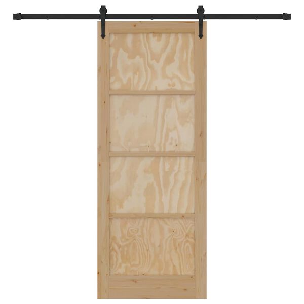 vidaXL Porte coulissante ORKDAL Marron 83 x 211 cm Bois de pin massif