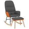 vidaXL Chaise &agrave; bascule avec repose-pied Gris fonc&eacute; Tissu