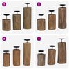 vidaXL Bougeoir 3 pcs Naturel Teck massif