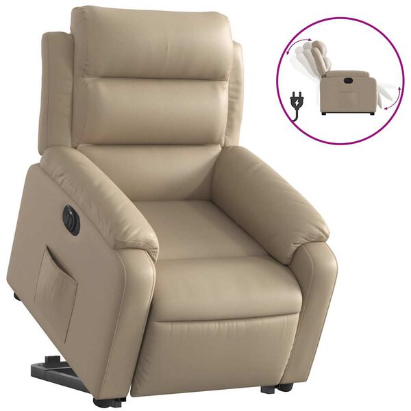 vidaXL Fauteuil inclinable &eacute;lectrique cappuccino similicuir