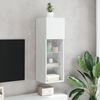vidaXL Meuble TV avec lumi&egrave;res LED blanc 30,5x30x90 cm