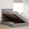 vidaXL Lit avec rangement et matelas Taupe 120 x 190 cm tissu