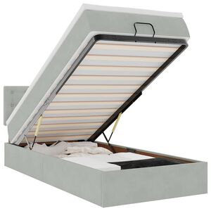 vidaXL Cadre de lit ottoman avec matelas gris clair 80x200 cm velours