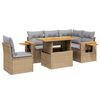 vidaXL Salon de jardin avec coussins 6 pcs beige r&eacute;sine tress&eacute;e