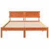vidaXL Cadre de lit avec t&ecirc;te de lit Brun cire 120 x 190 cm Pin massif