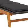 vidaXL Chaise longue avec table Résine tressée et bois massif d'acacia