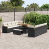 vidaXL Ensemble de canap&eacute; de jardin 11 pcs Noir polyrotin