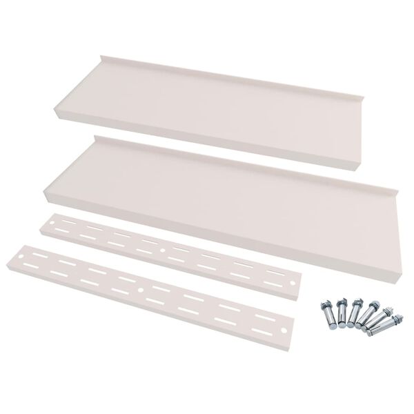 vidaXL Étagères murales flottantes à 2 niveaux 2 pcs Inox 240x30 cm