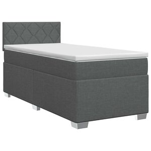 vidaXL Lit boxspring avec matelas Gris fonc&eacute; 100 x 200 cm Tissu
