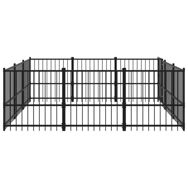 vidaXL Chenil d'ext&eacute;rieur pour chiens Acier 8,47 m&sup2;