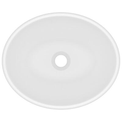 vidaXL Lavabo ovale de luxe Blanc mat 40x33 cm Céramique