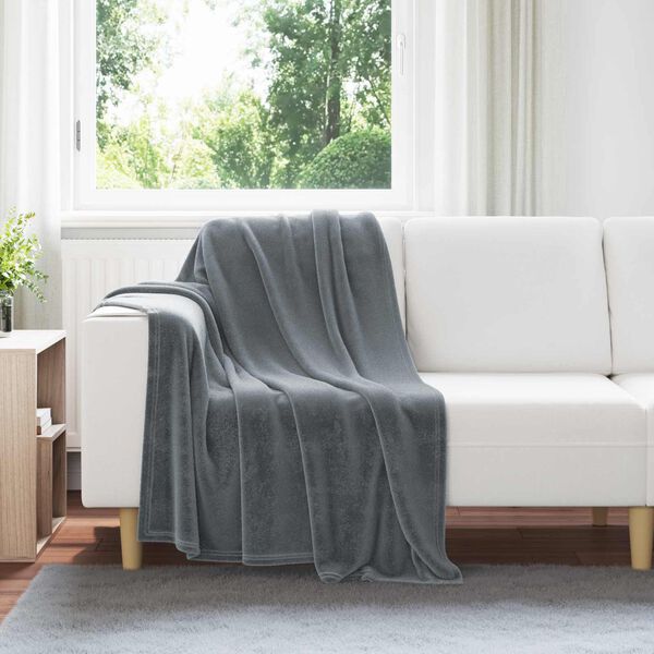 vidaXL Jet&eacute; Gris fonc&eacute; 130 x 150 cm Toison