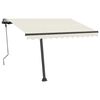 vidaXL Auvent manuel r&eacute;tractable avec LED 300x250 cm Cr&egrave;me