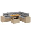 vidaXL Salon de jardin avec coussins 7 pcs beige r&eacute;sine tress&eacute;e