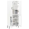 vidaXL Buffet haut Blanc 69,5x34x180 cm Bois d'ing&eacute;nierie