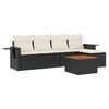 vidaXL Salon de jardin 6 pcs avec coussins noir r&eacute;sine tress&eacute;e
