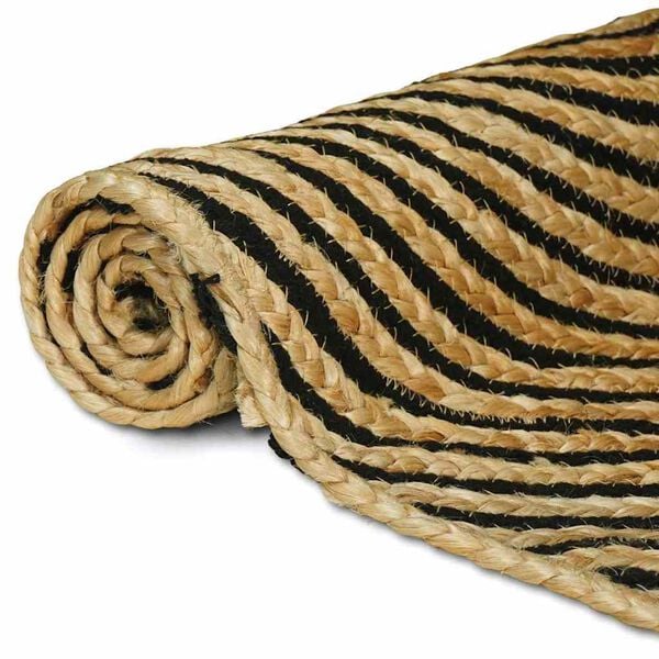 vidaXL Tapis Naturel et Noir 120 x 170 cm Jute