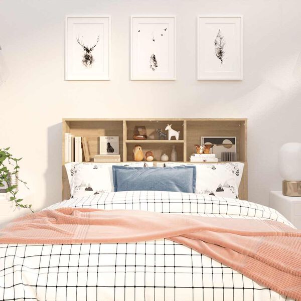 vidaXL Armoire de t&ecirc;te de lit Ch&ecirc;ne sonoma 120x19x103,5 cm