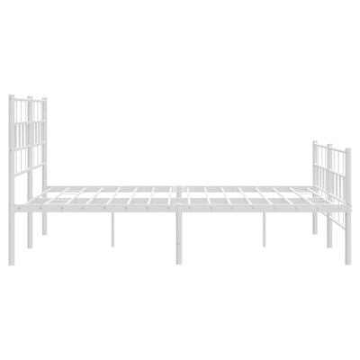 vidaXL Cadre de lit métal sans matelas et pied de lit blanc 135x190 cm