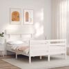 vidaXL Cadre de lit sans matelas blanc 120x200 cm bois massif
