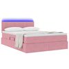 vidaXL Lit avec rangement et LED avec LED Rose 140 x 190 cm Velours