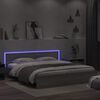 vidaXL Cadre de lit avec LED sans matelas sonoma gris 180x200 cm