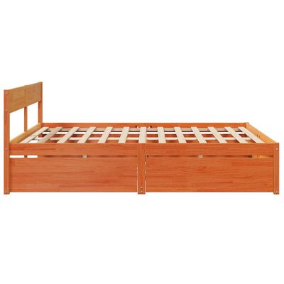 vidaXL Cadre de lit sans matelas cire marron 200x200cm bois pin massif