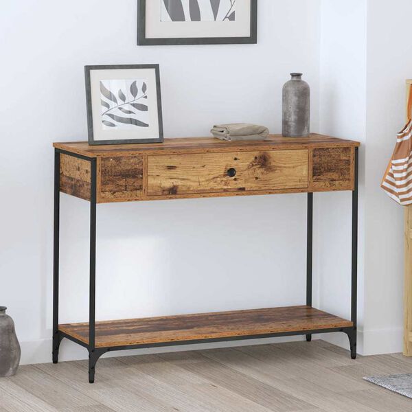 vidaXL Table console Bois ancien 100 x 34.5 x 75 cm Bois d'ing&eacute;nierie