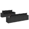 vidaXL Salon de jardin 8 pcs avec coussins noir r&eacute;sine tress&eacute;e